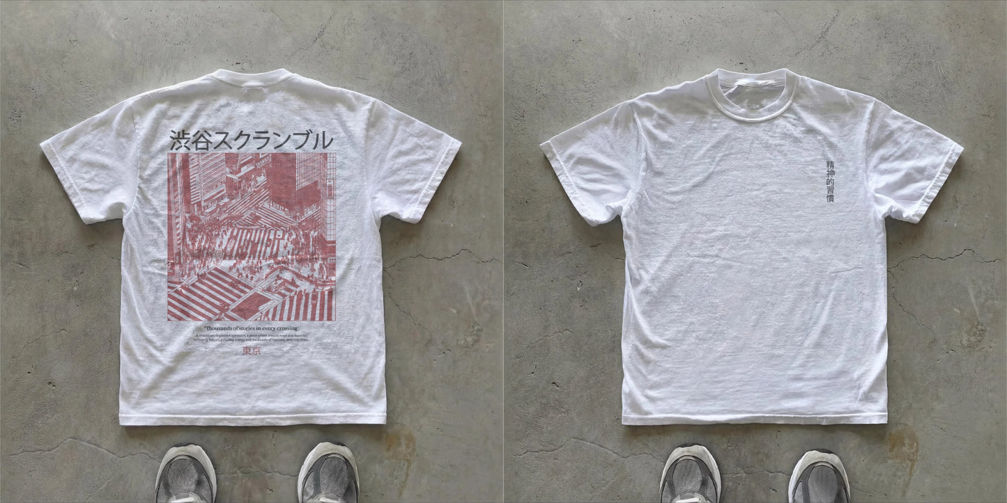 Shibuya Crossroad Graphic Print Summer T-shirt