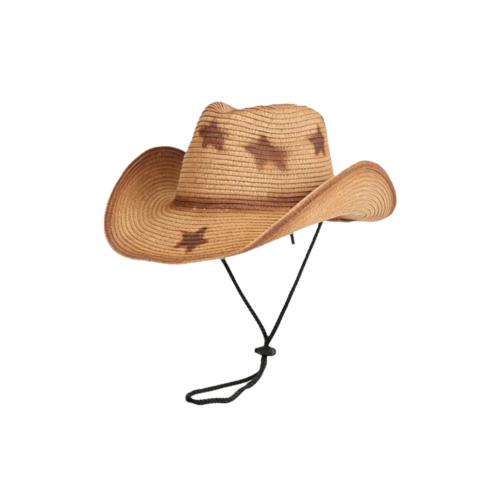 Star Cowgirl Adjustable Woven Straw Hat