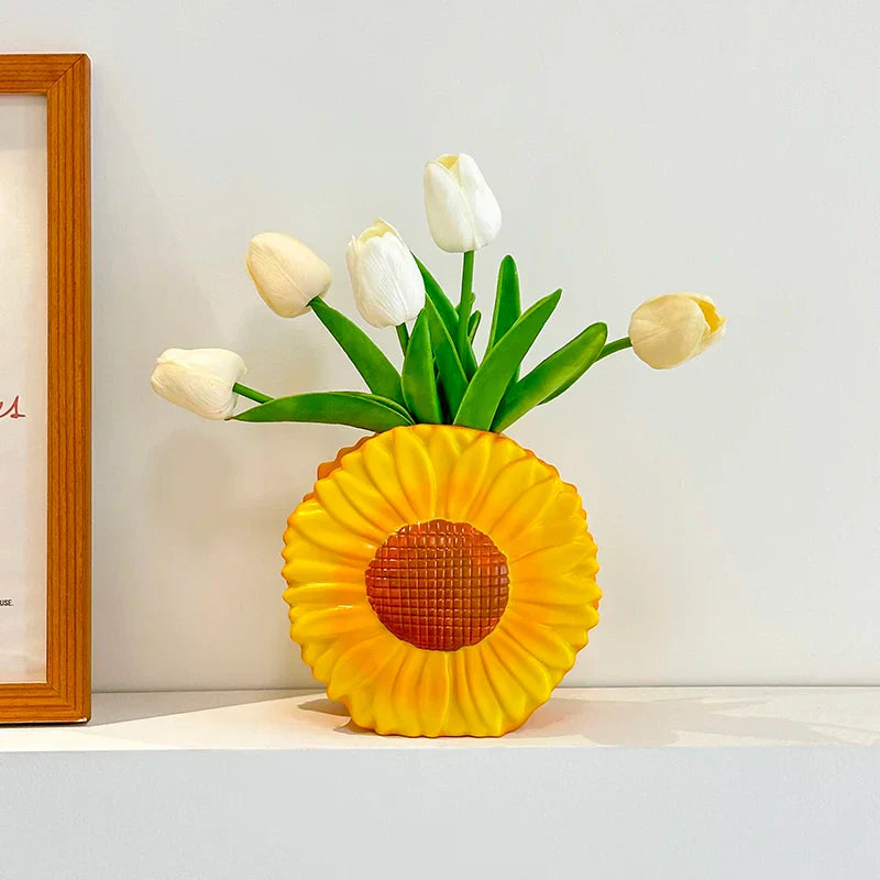 Vintage Cute Fresh Sunflower Shaped Vase