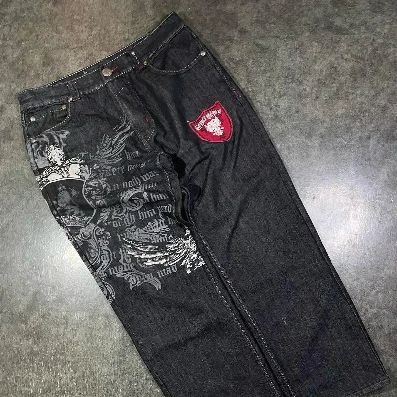 Y2K Black Wide-leg Women's Jeans