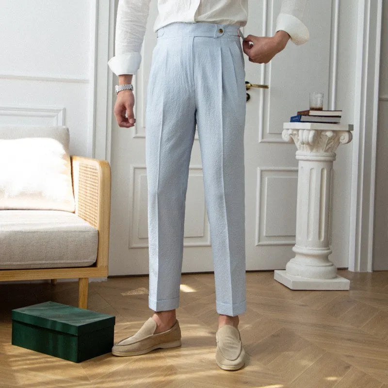 Men's Old Money Slim-fit Thin Blue Striped Pants