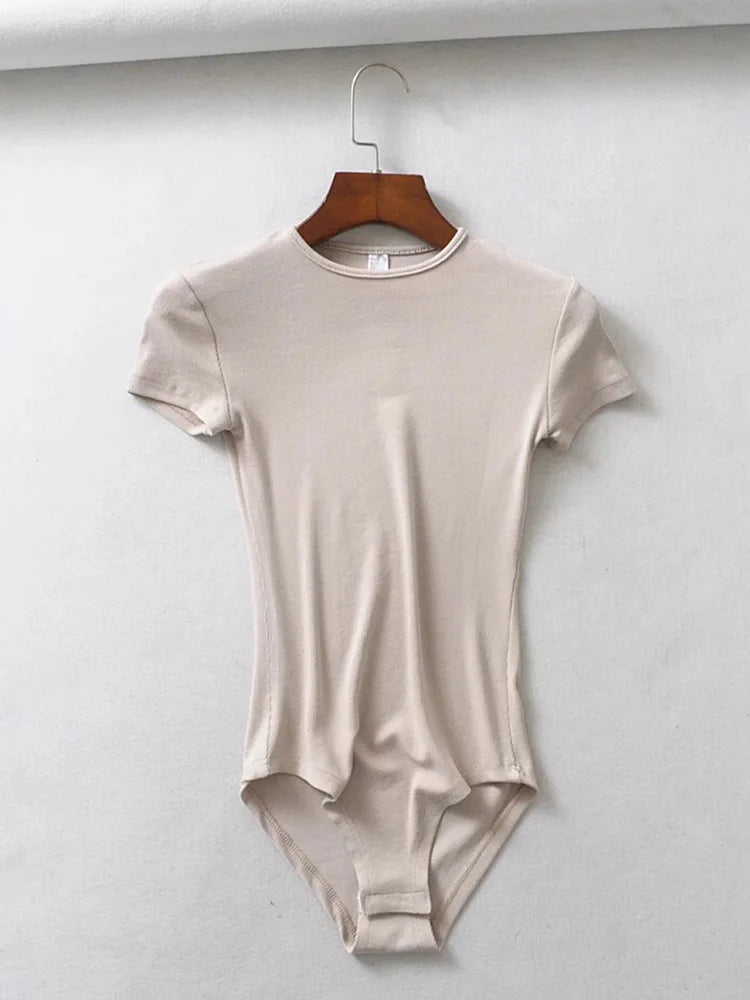 Sexy Slim Short-Sleeve O-neck Bodysuits