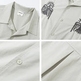 Vintage Cuban Collar Loose Fit Shirt