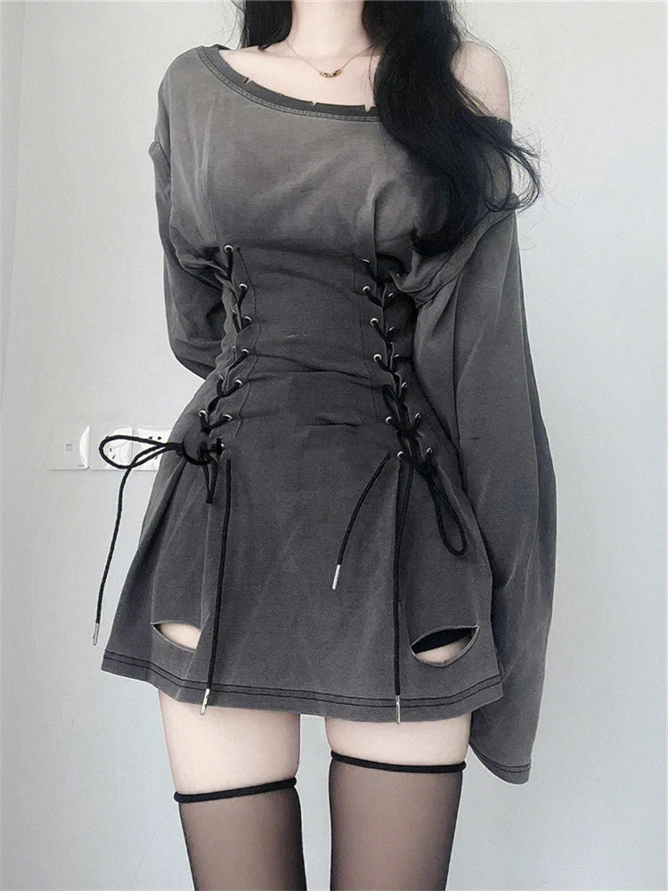 Acubi Corset Drawstring Mini Dress