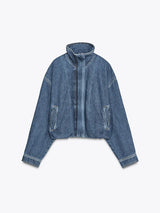High Collar Vintage Blue Women's Denim Jacket