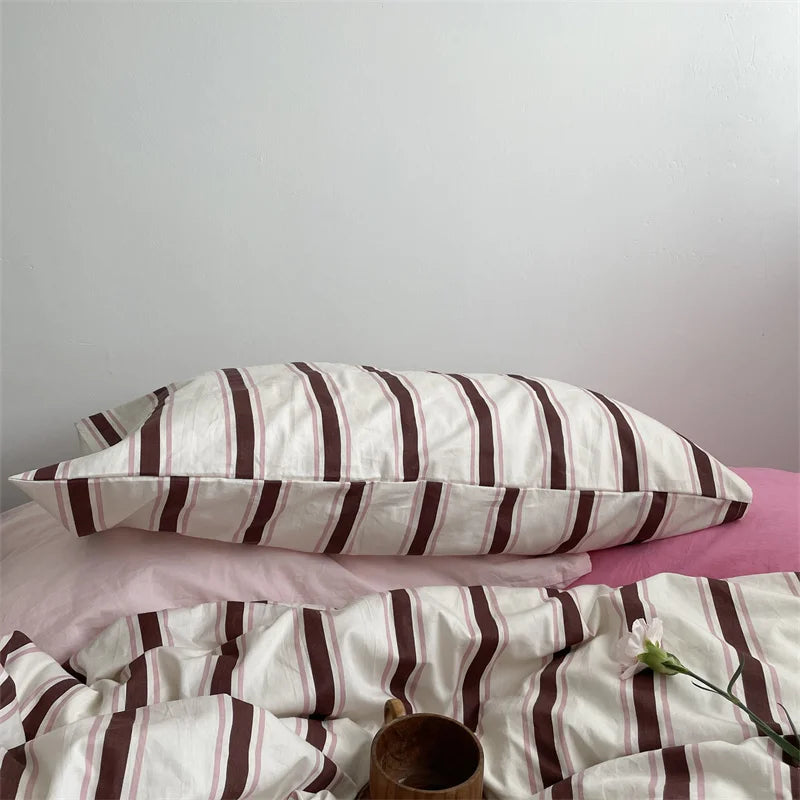 Cotton Colorful Stripe Pillow Case