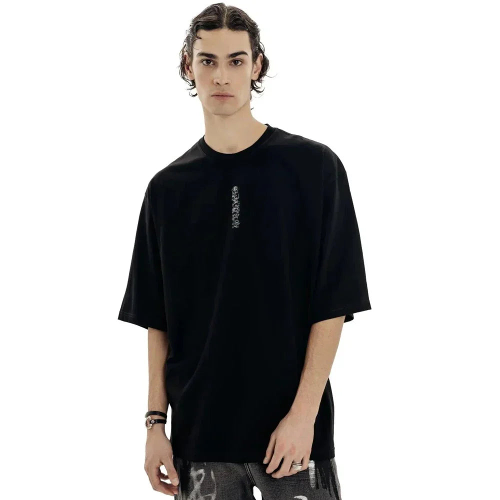 Oversized Goth-T-Shirt mit Grafikdruck