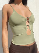 Baddie O-Ring Plunge Neck Top