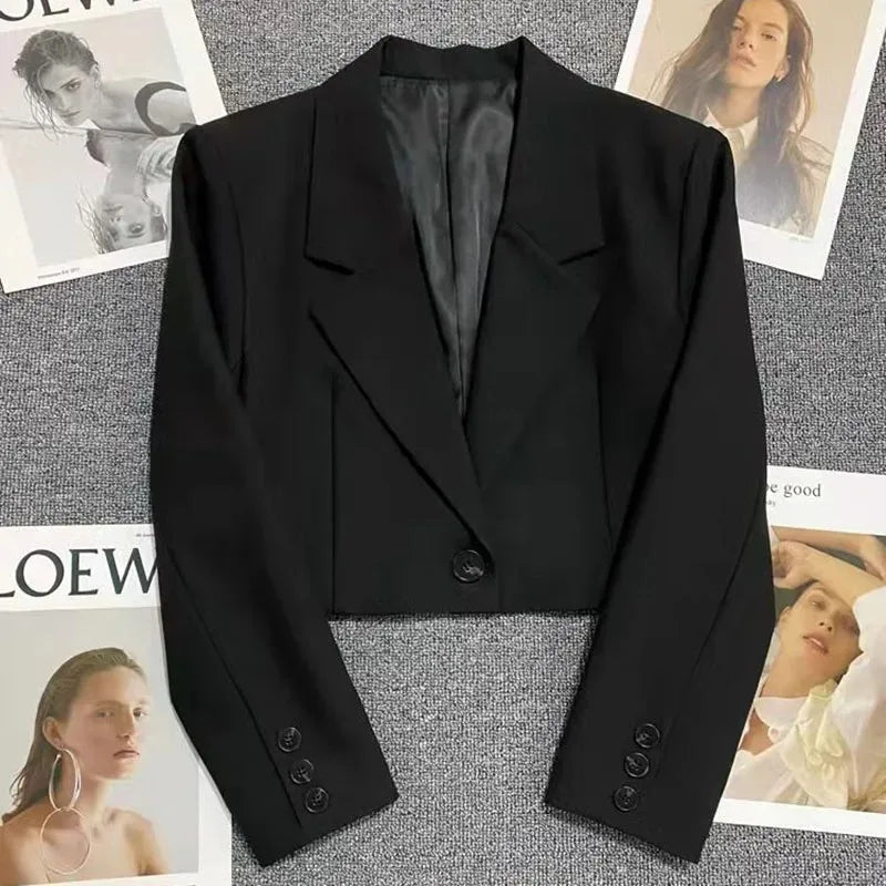 Old Money Black Cropped Blazer