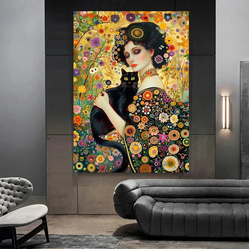 Vintage Klimt Woman Paint