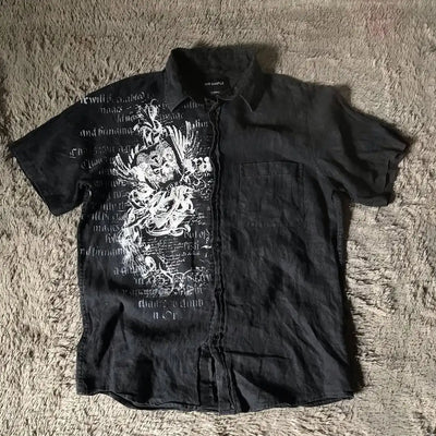 Y2K Gothic Tie Shirt