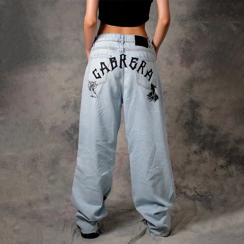 Y2K Casual High Waist Anime Jeans