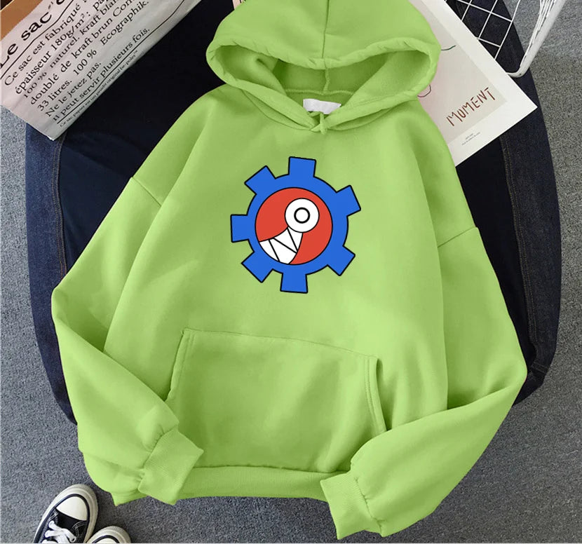 Vibrant Yellow Anime Skater Hoodie