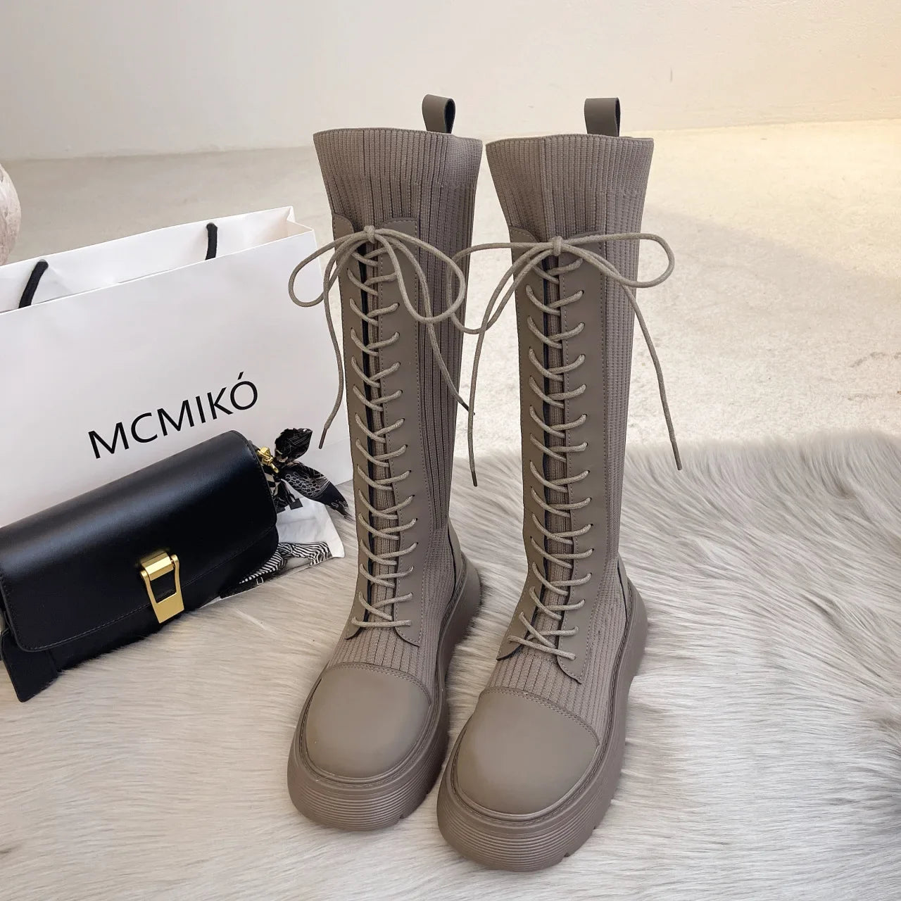 Lolita Zipper Thick Sole Zipper Boots
