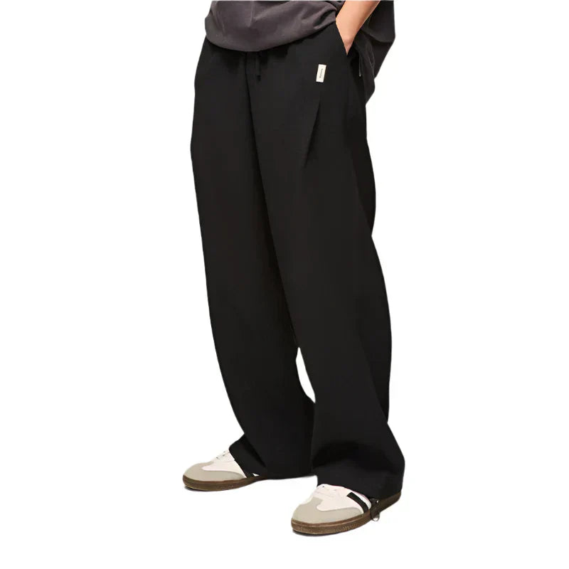 Polyester Solid Color Wide Leg Sweatpants