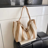 Striped Canvas Shoulder Bag