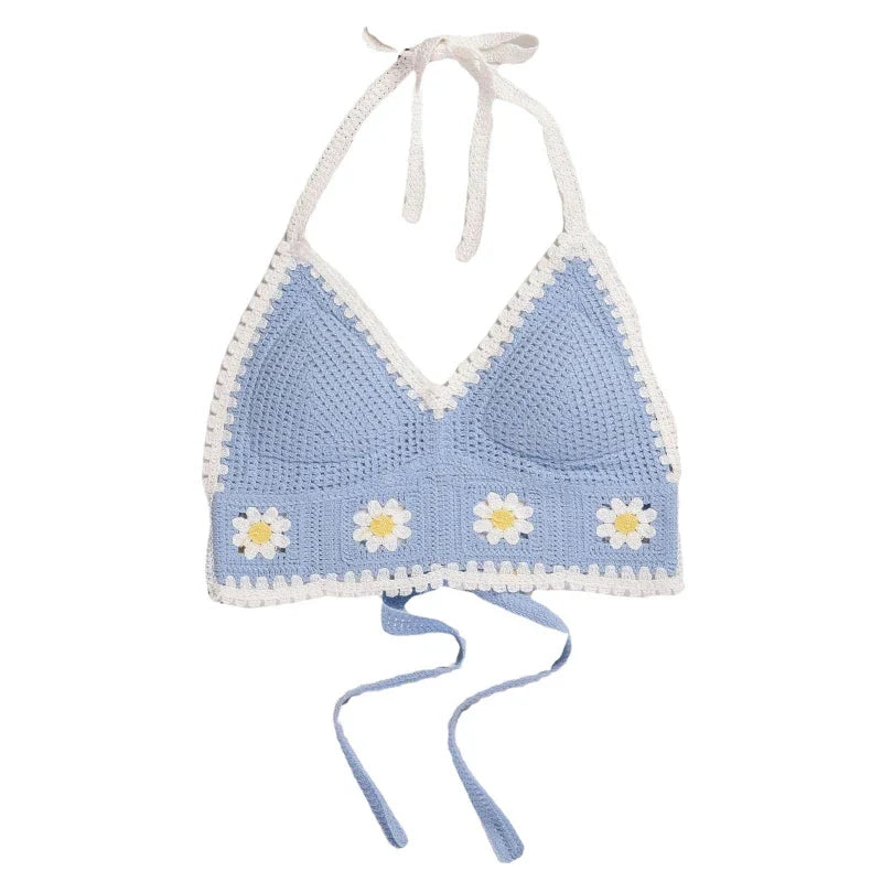 Handmade Knitted Boho Beach Camisoles Crochet Bikini