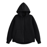 Solid Color Zip-up Hoodie