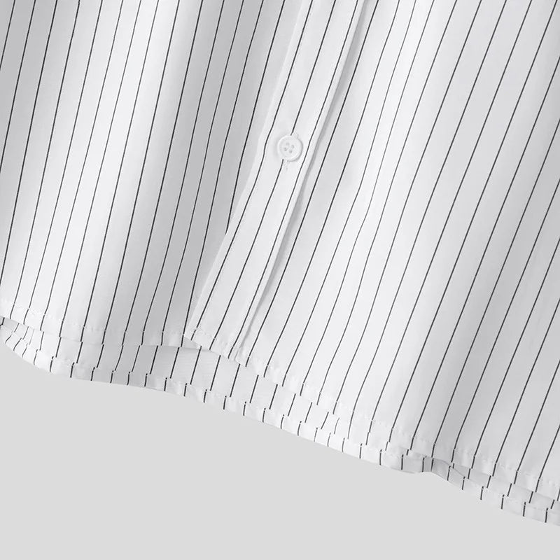 Boxy Fit Korean Style Stripped White Shirt
