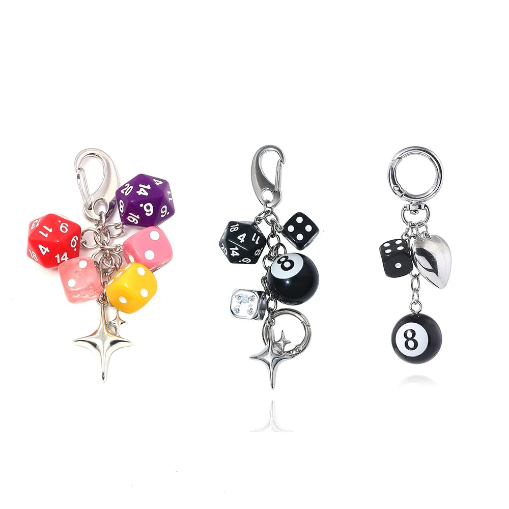 Y2k Dice Billiards Keychain