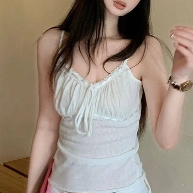 Y2K Ruched Bust Cute Cami Top
