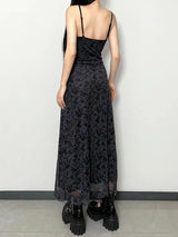Vintage Grunge Floral Maxi Dress