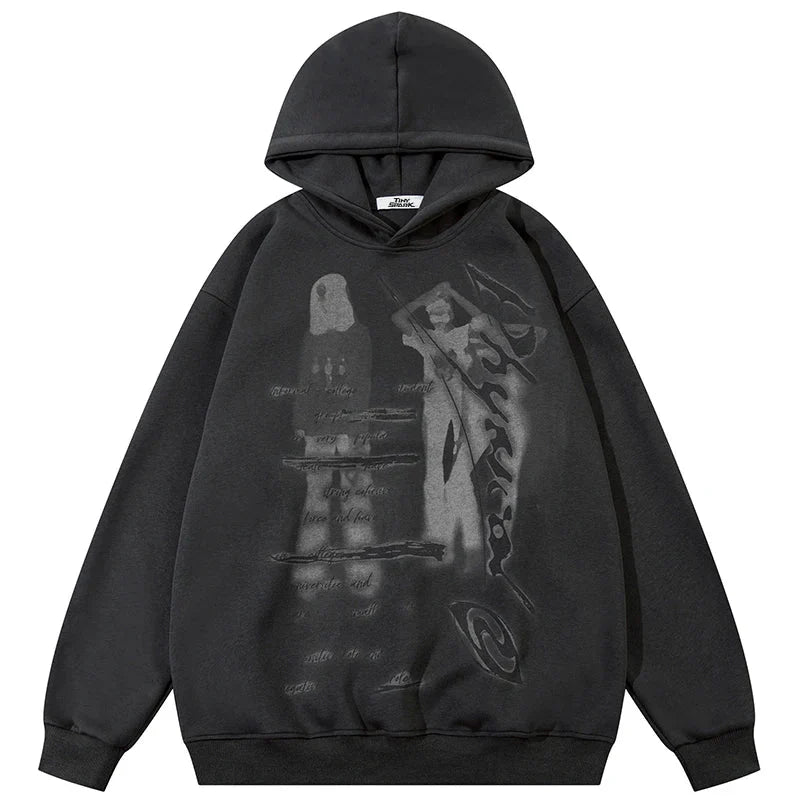 Vintage Gothic Youth Black Washed Hoodie