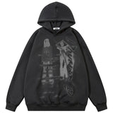Vintage Gothic Youth Black Washed Hoodie