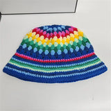 Crochet Striped Contrast Fisherman Hat