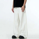 Solid Color Raw Edge Denim Pants