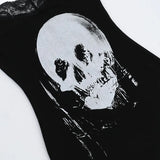 Gothic Skull Print Lace Mini Dress