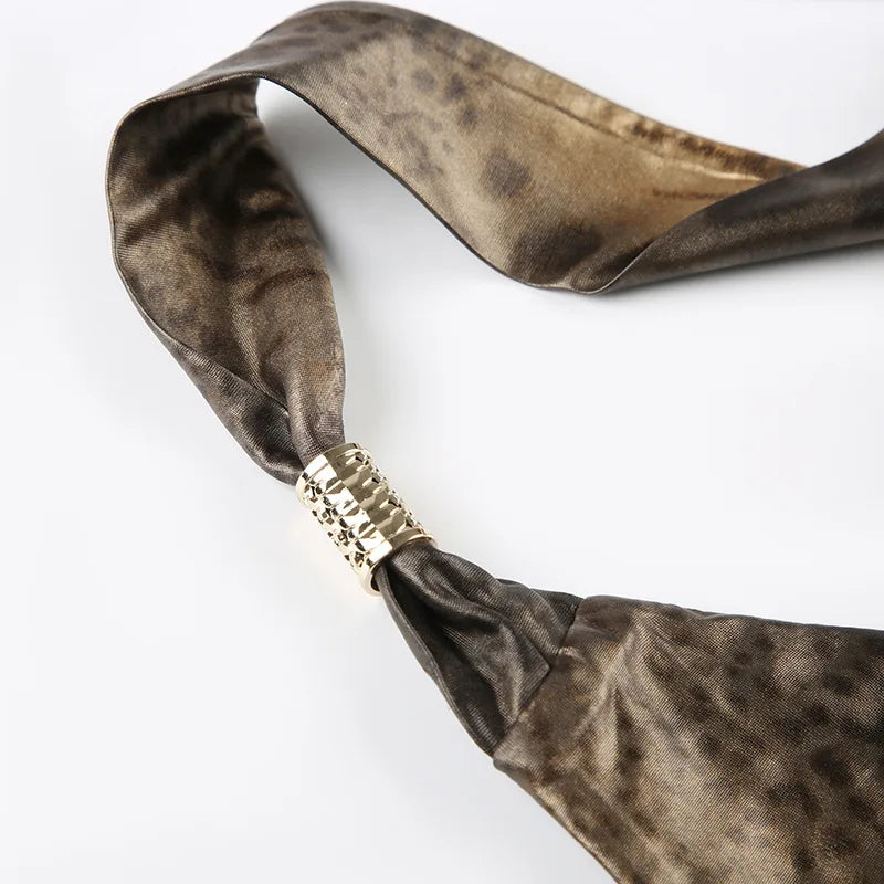 Baddie Leopard Backless Top