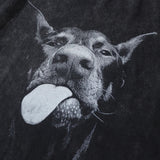 Doberman Dog Washed Black T-shirt