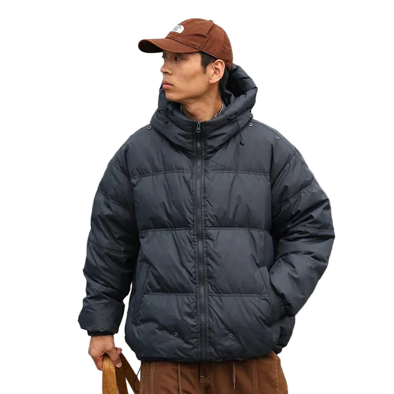 White Duck Down Winter Hooded Puffer Jacket