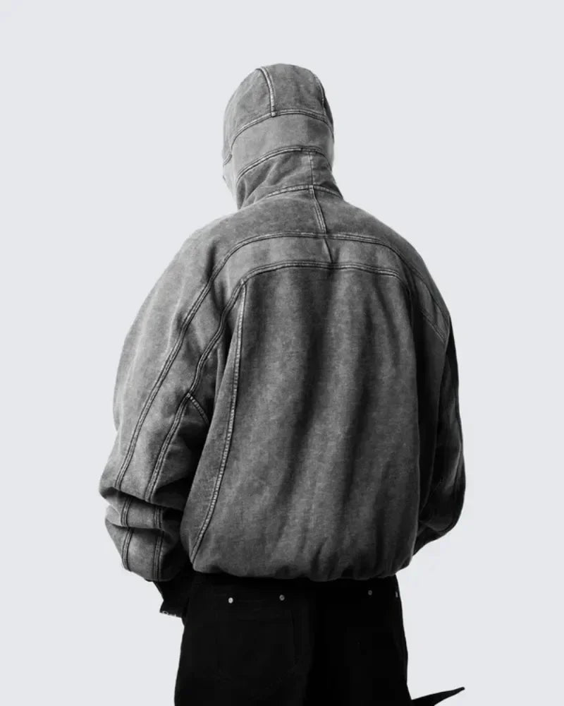 Classic Washed Gray Balaclava Ninja Sweetshirt