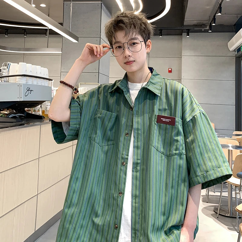 Y2K Striped Oversized Shirt