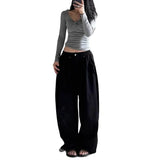 Vintage Grey Wide Leg Retro Pants