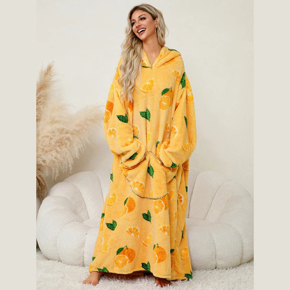 Animal Printed Hooded Blanket