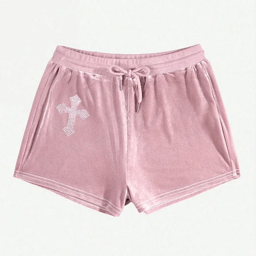 Diamond Drawstring Slim Fit Korean Shorts