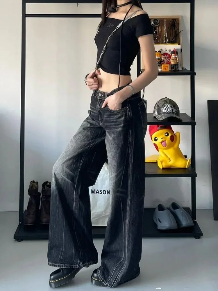 Acubi Black Vintage High Waist Jeans