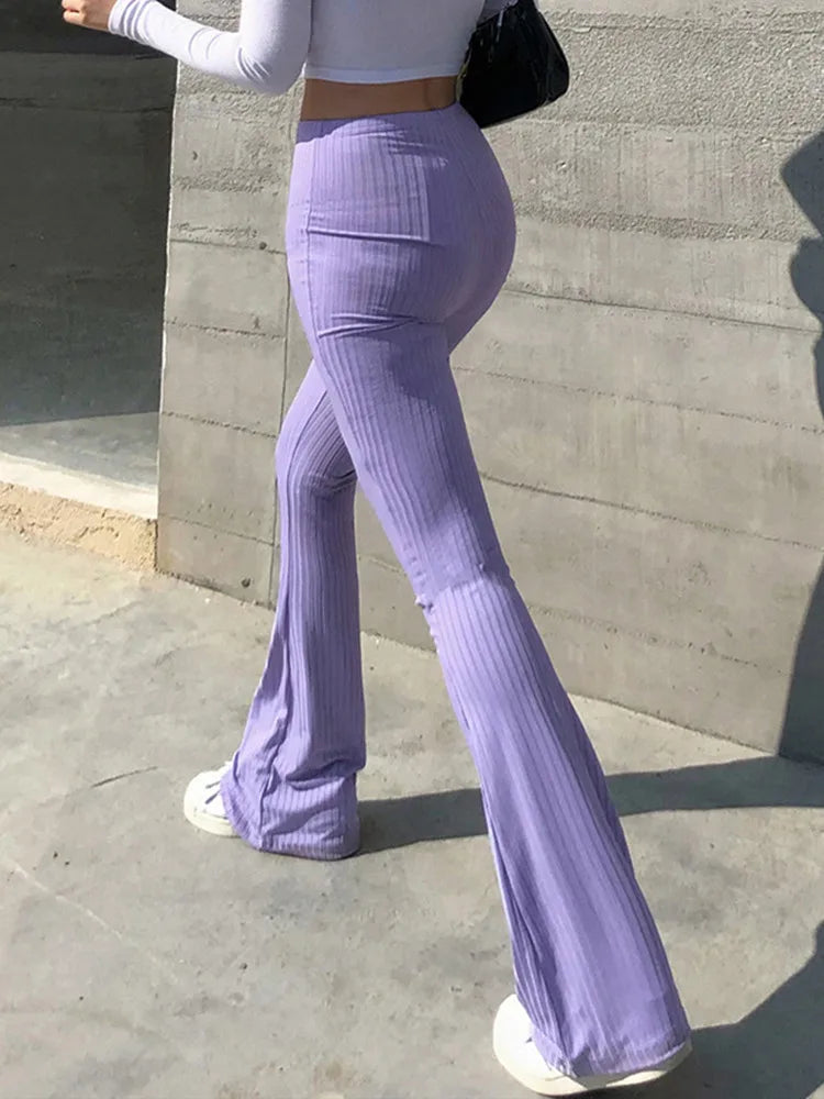 Y2K Purple Flared Pants