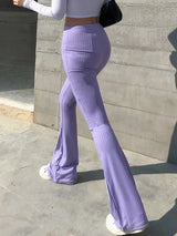 Y2K Purple Flared Pants