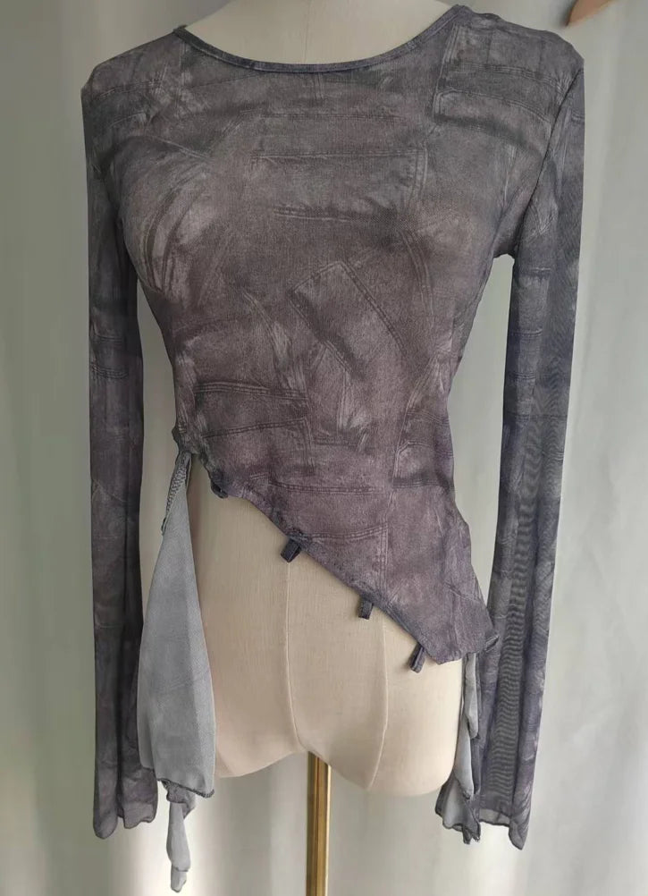 Grunge Vintage Hollow Out Blouses