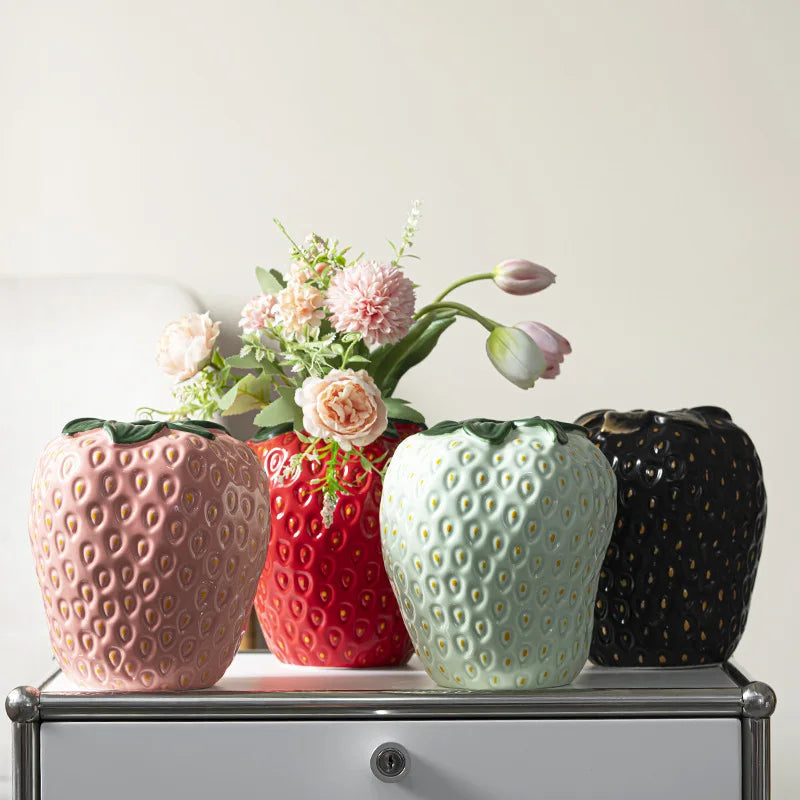 Ceramic Strawberries Vase
