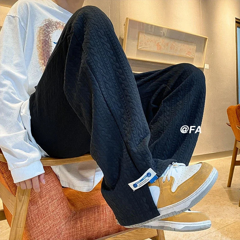 High Street Jacquard Loose Casual Pants