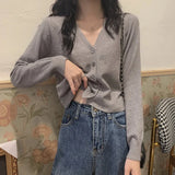 Soft V-Neck Button Down Cardigan