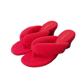 Rounded Toe Women's Wedge Slippers