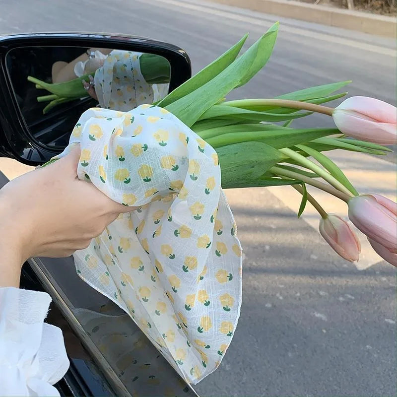 Floral Silk Triangle Headband