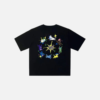 Elegant Cats Print T-shirt