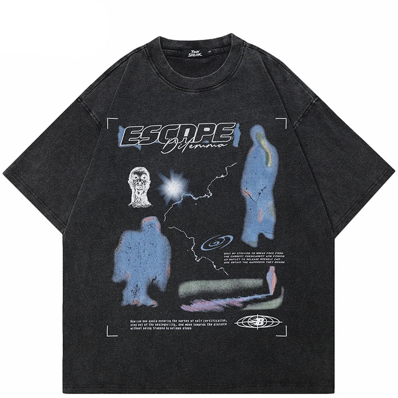 Vintage Hip Hop Washed Black T-Shirt